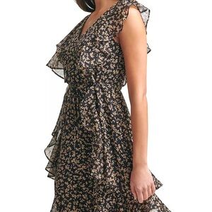 Tommy Hilfiger NWT size 2P Printed Ruffle Chiffon Dress